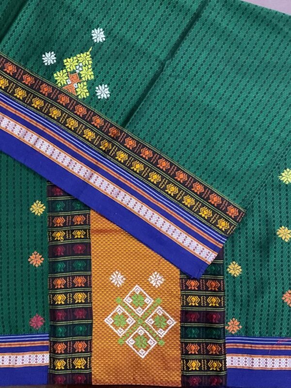 Green Negi Kasuti Khunn Blouse Piece