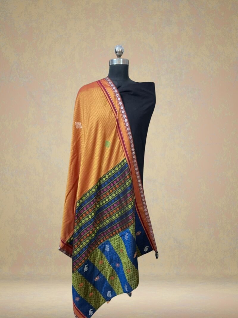 Golden yellow Kasuti Khunn Dupatta