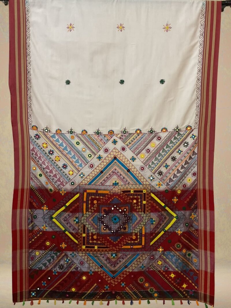 White Lambani Saree