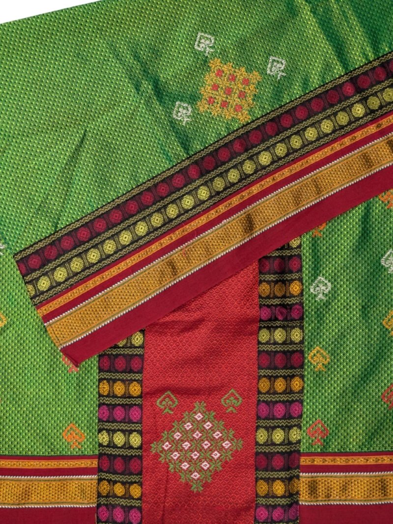 Green Negi Kasuti Blouse Piece