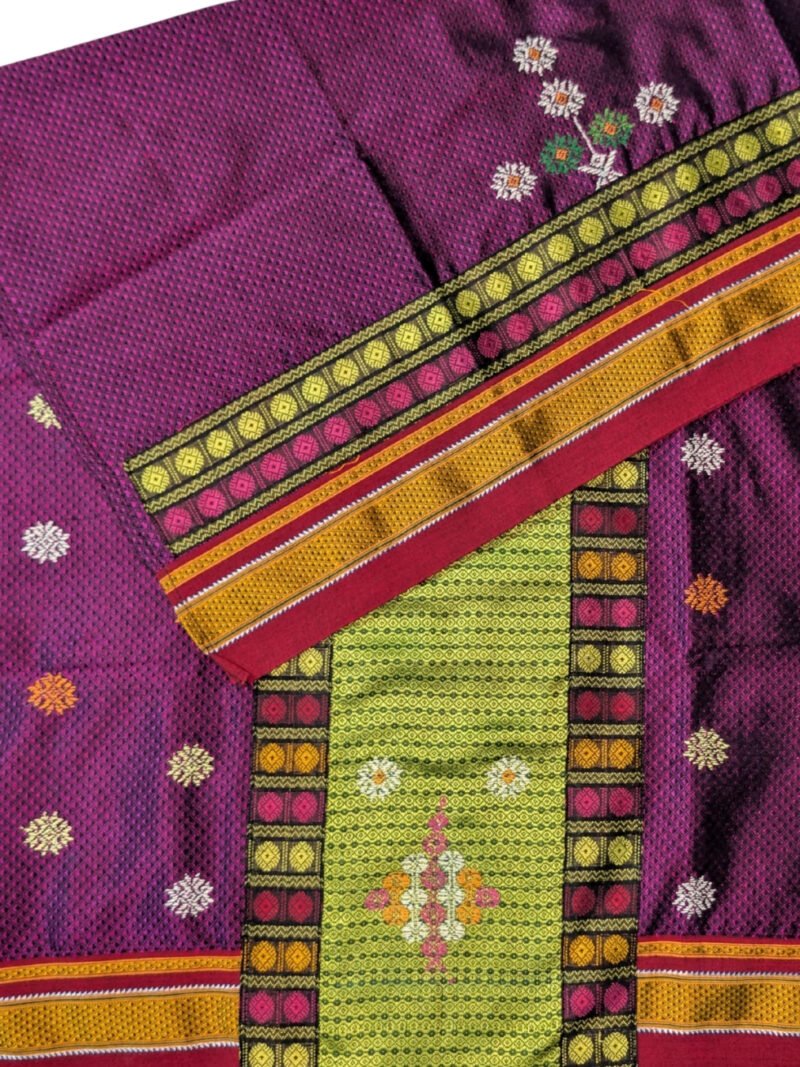 Pink Negi Kasuti Khunn Blouse Piece