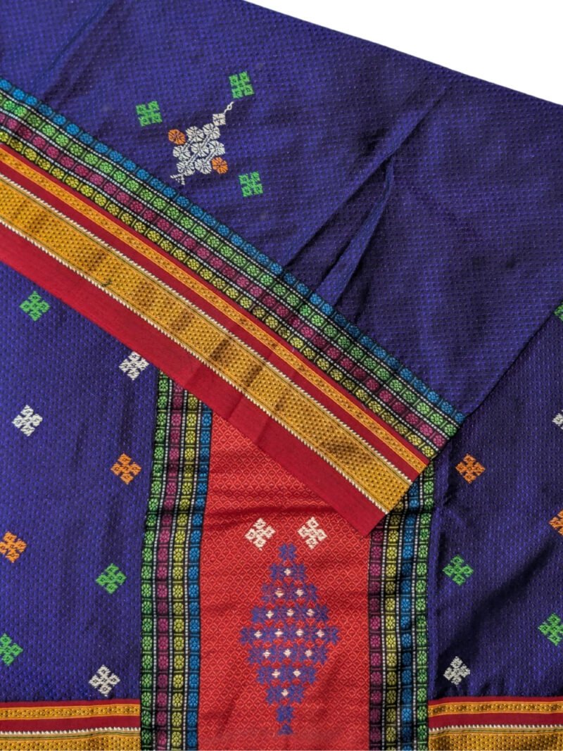 Blue Negi Kasuti Khunn Blouse Piece