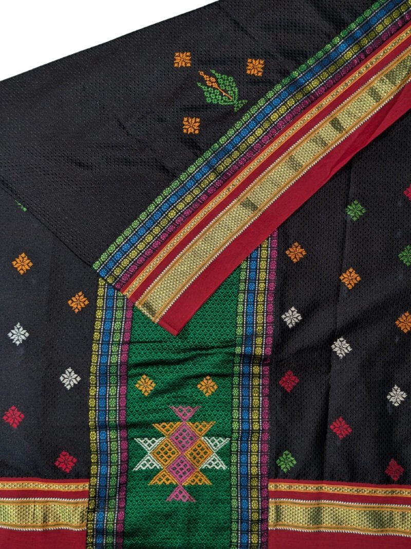 Black Negi Kasuti Khunn Blouse Piece
