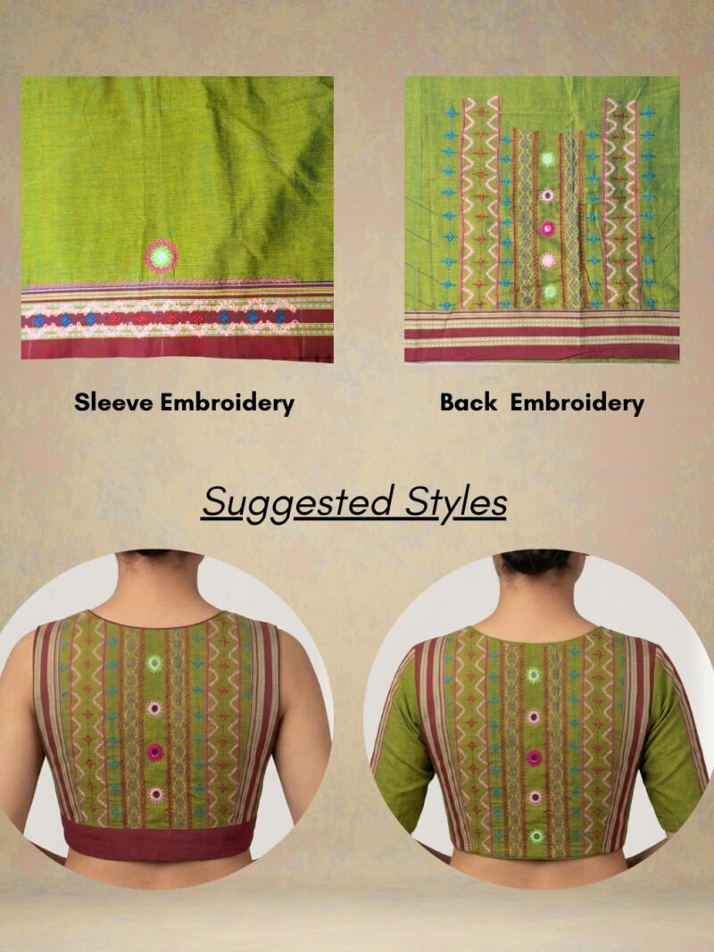 Green Lambani Cotton Blouse piece