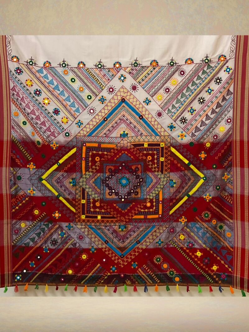 White Lambani Saree