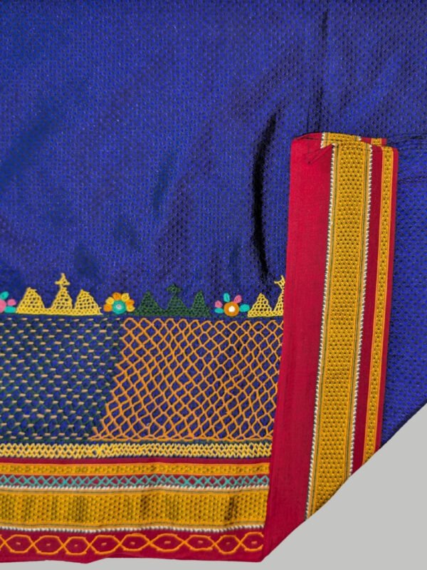 blue hand embriodered blouse piece