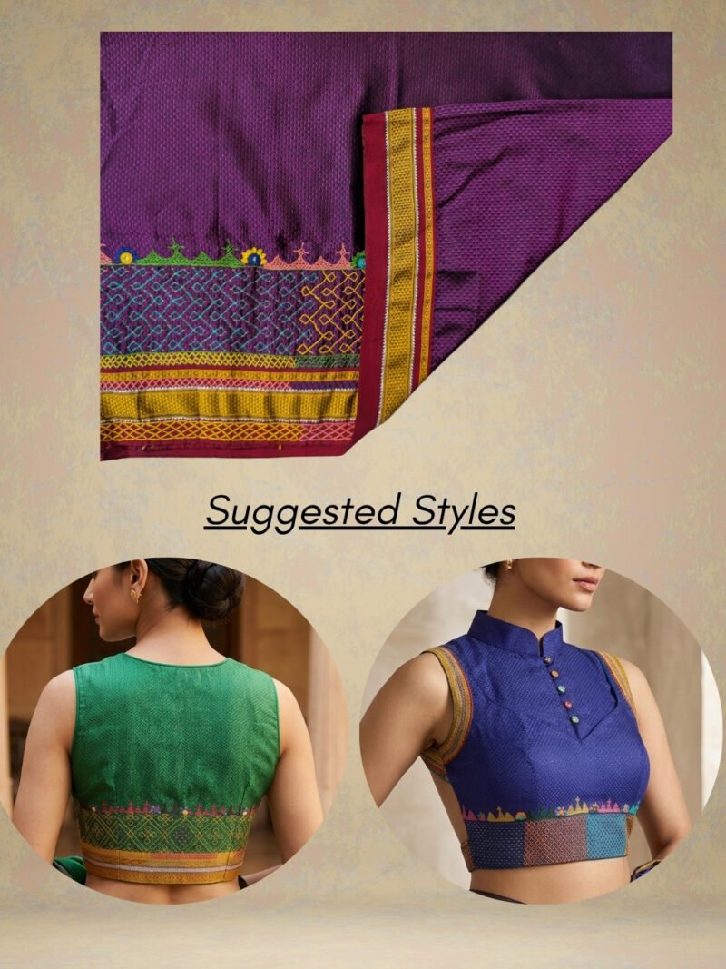 Purple Khunn Lambani Blouse piece