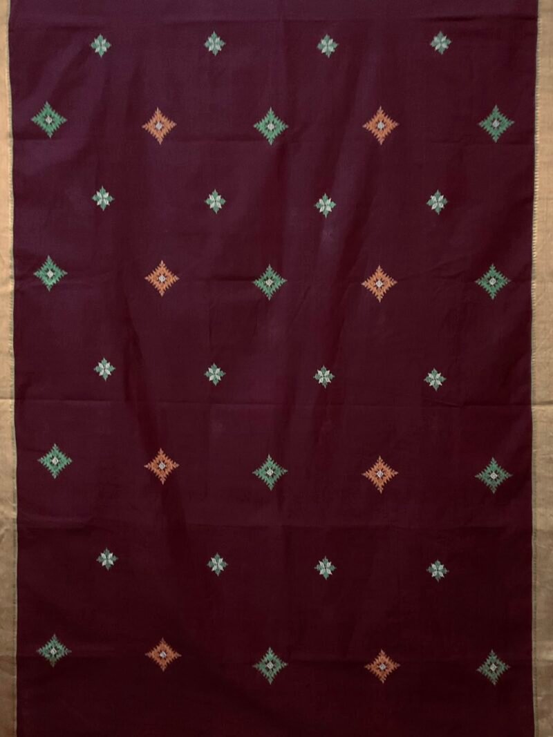 Maroon Kasuti Cotton Saree