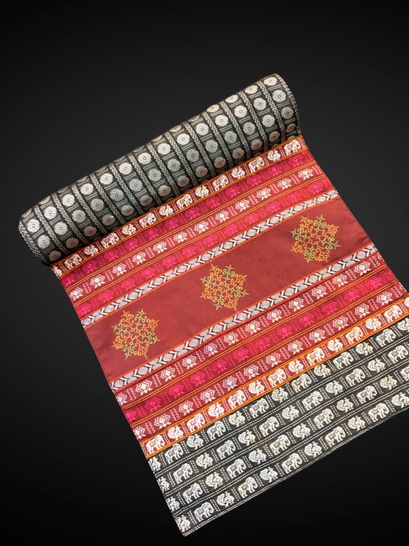 Grey Kasuti Table Runner