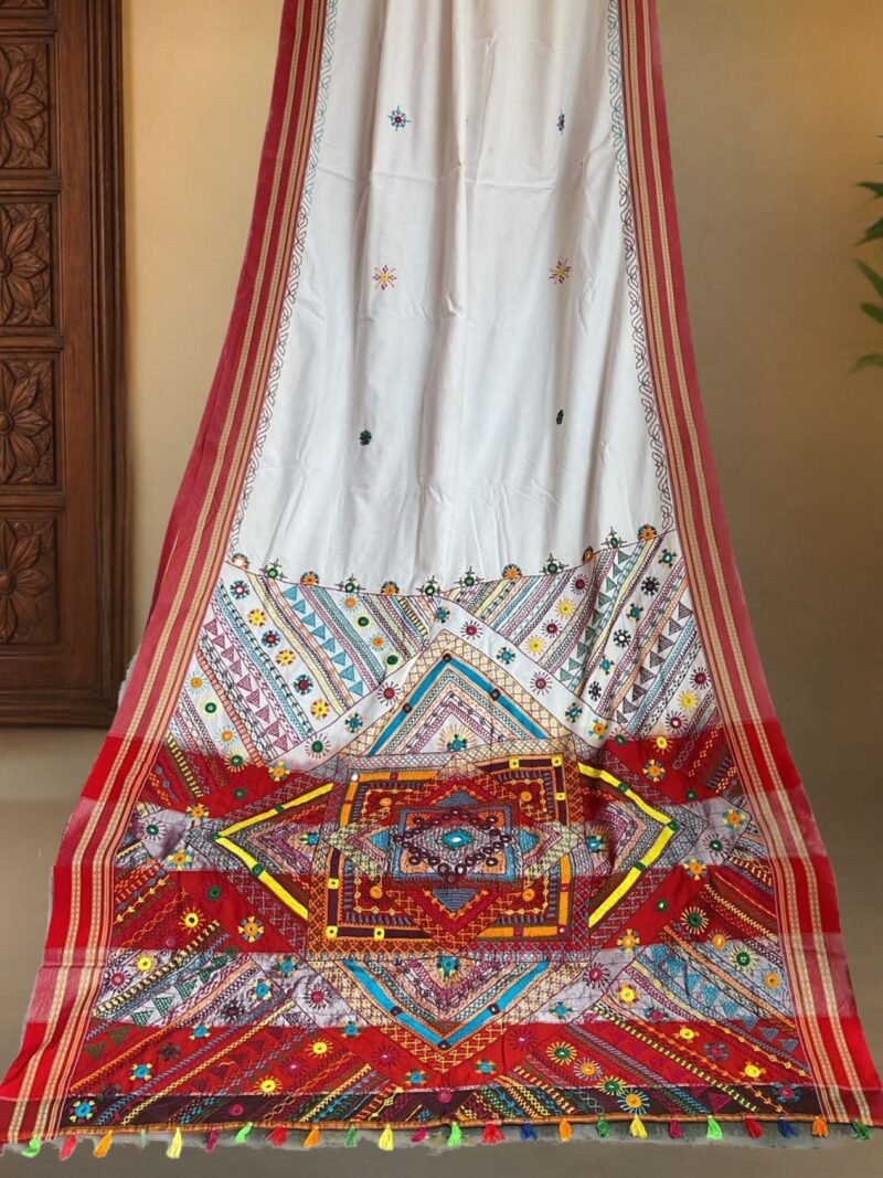 White Lambani Saree
