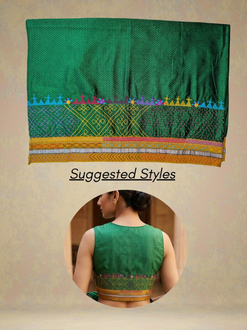 Green Lambani Khunn Blouse Piece