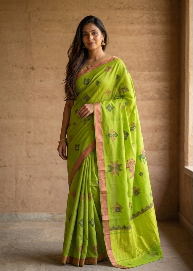 Green Kasuti Cotton Saree