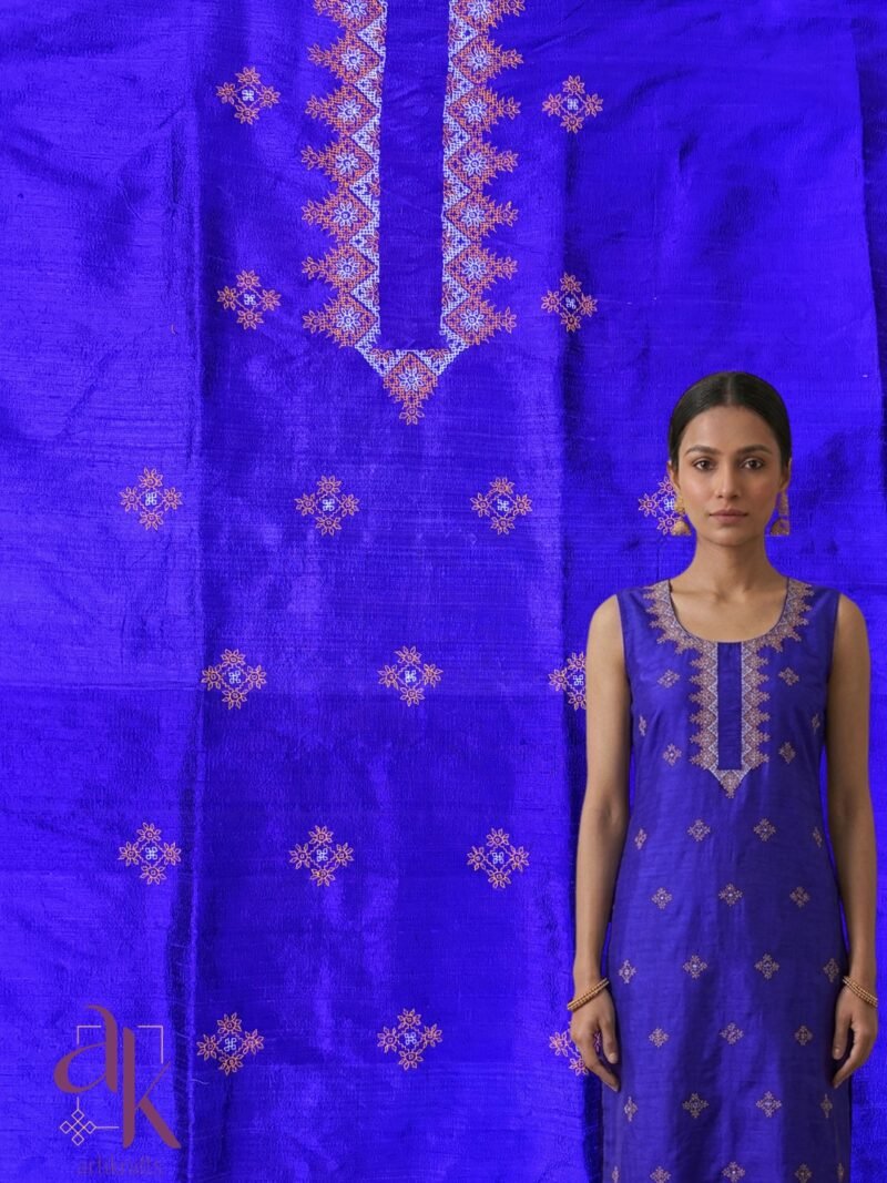 Purple Kasuti Silk Kurta Piece-Short