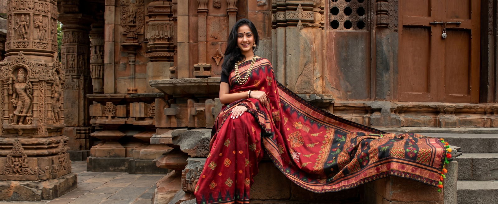 Women wearing traditional Kasuti sarees with handcrafted embroidery