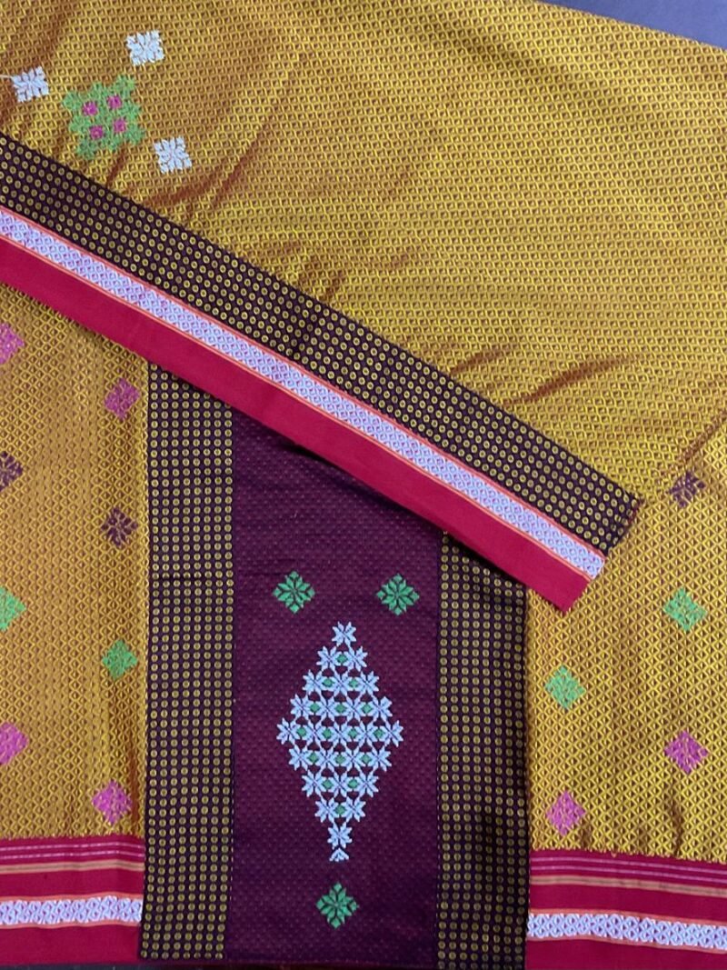 Yellow Negi Kasuti Khunn BLouse Piece
