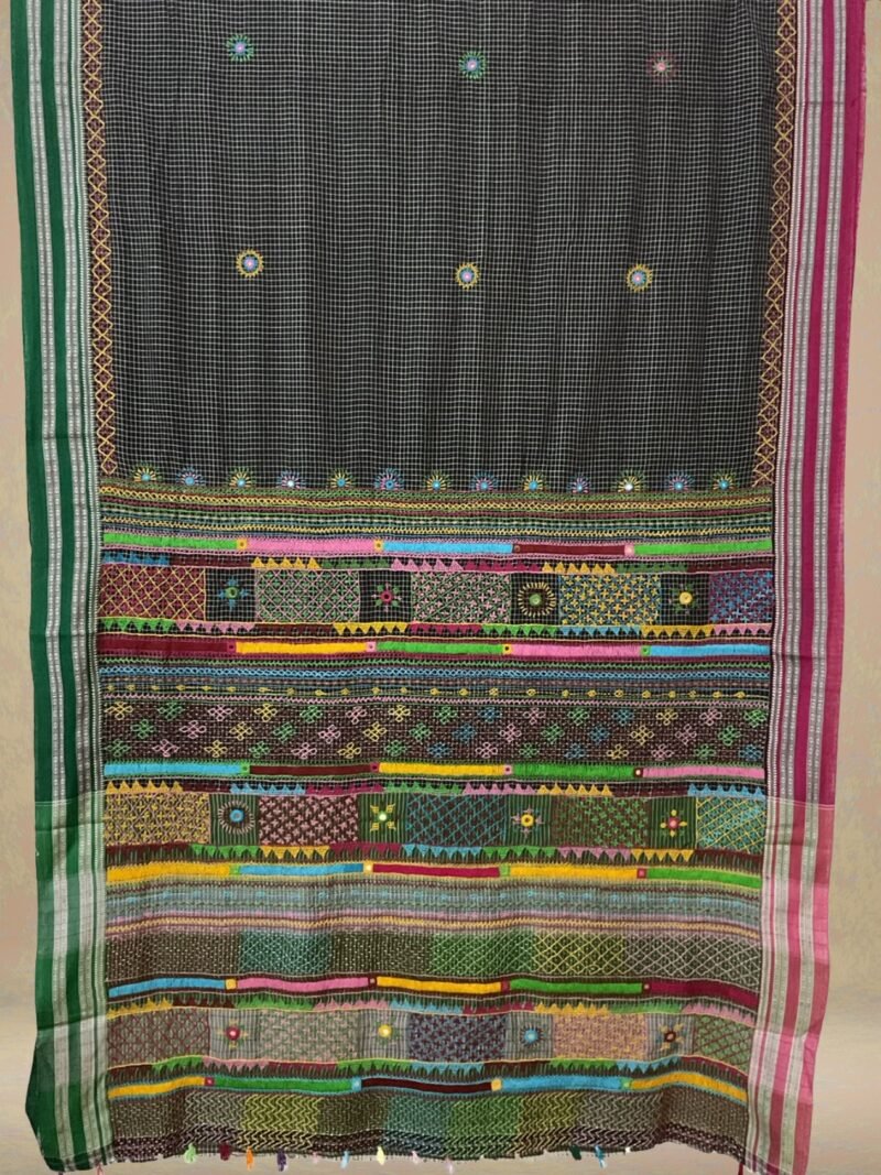 Black Kasuti Handloom Cotton Saree