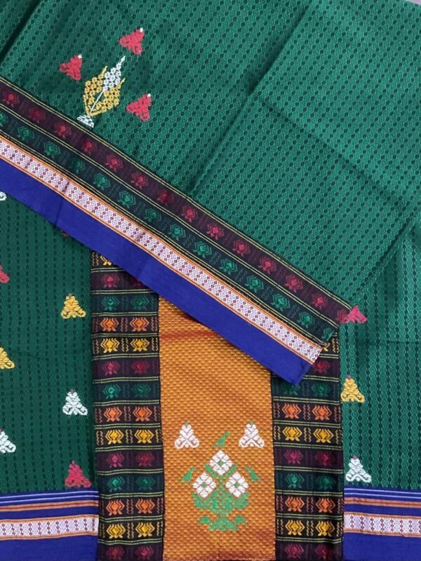 Green Negi Kasuti Khunn Blouse Piece
