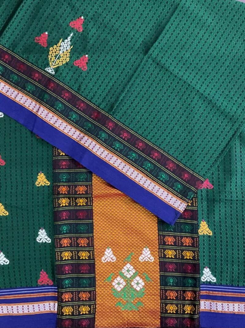 Green Negi Kasuti Khunn Blouse Piece