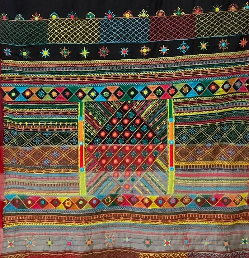 Black Lambani Handloom Cotton Saree