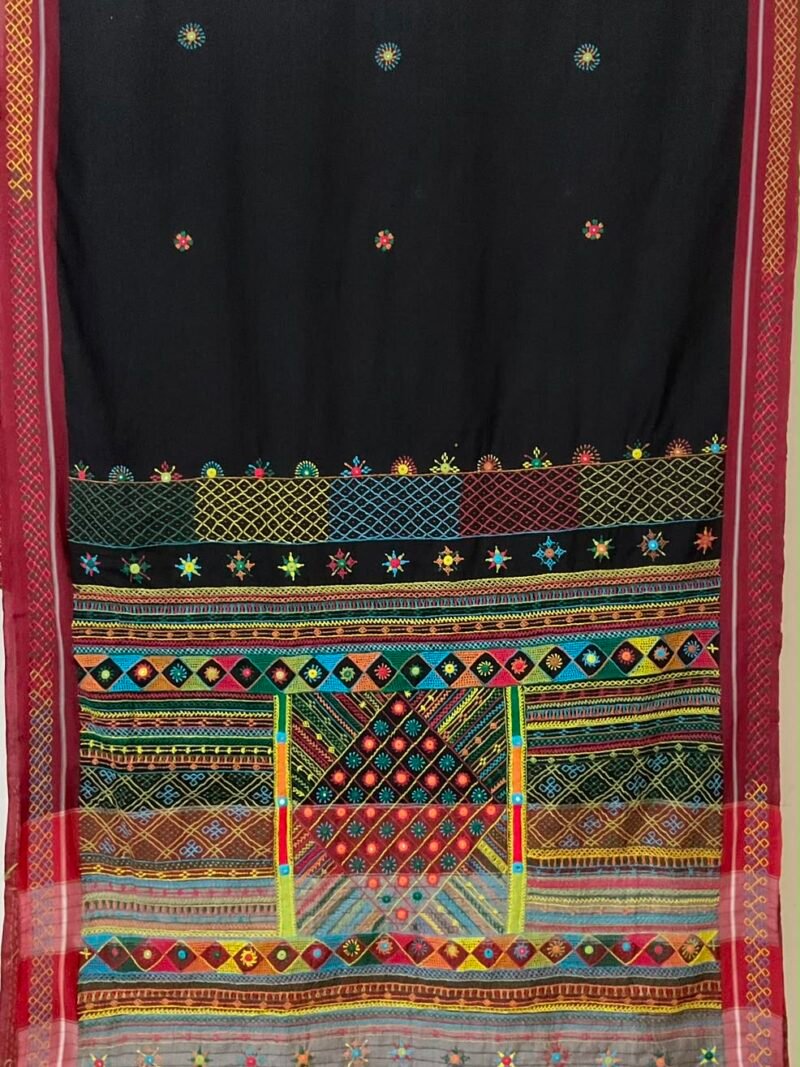 Black Lambani Handloom Cotton Saree