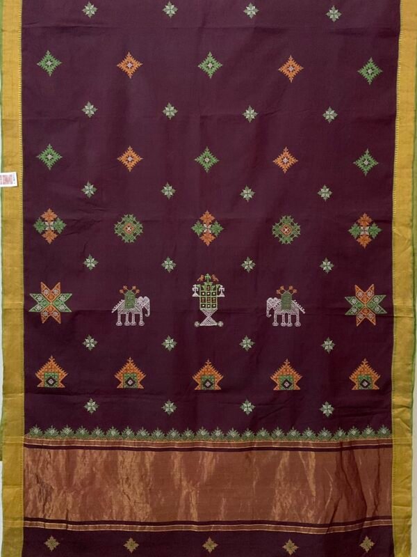 kasuti saree,red,maroon