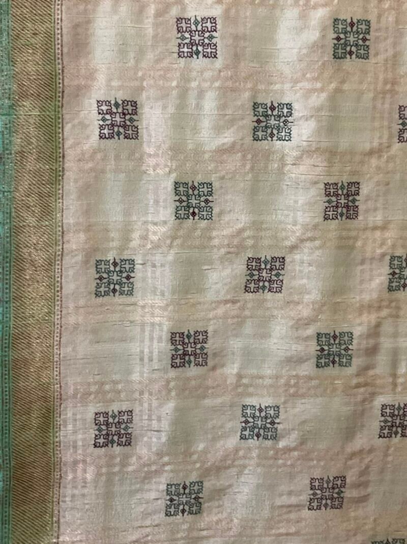 Banarasi Tussar Kasuti Saree-Ivory