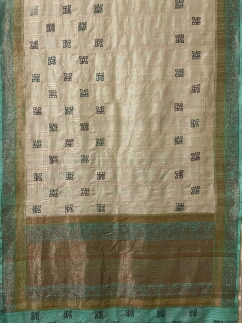 Banarasi Tussar Kasuti Saree-Ivory