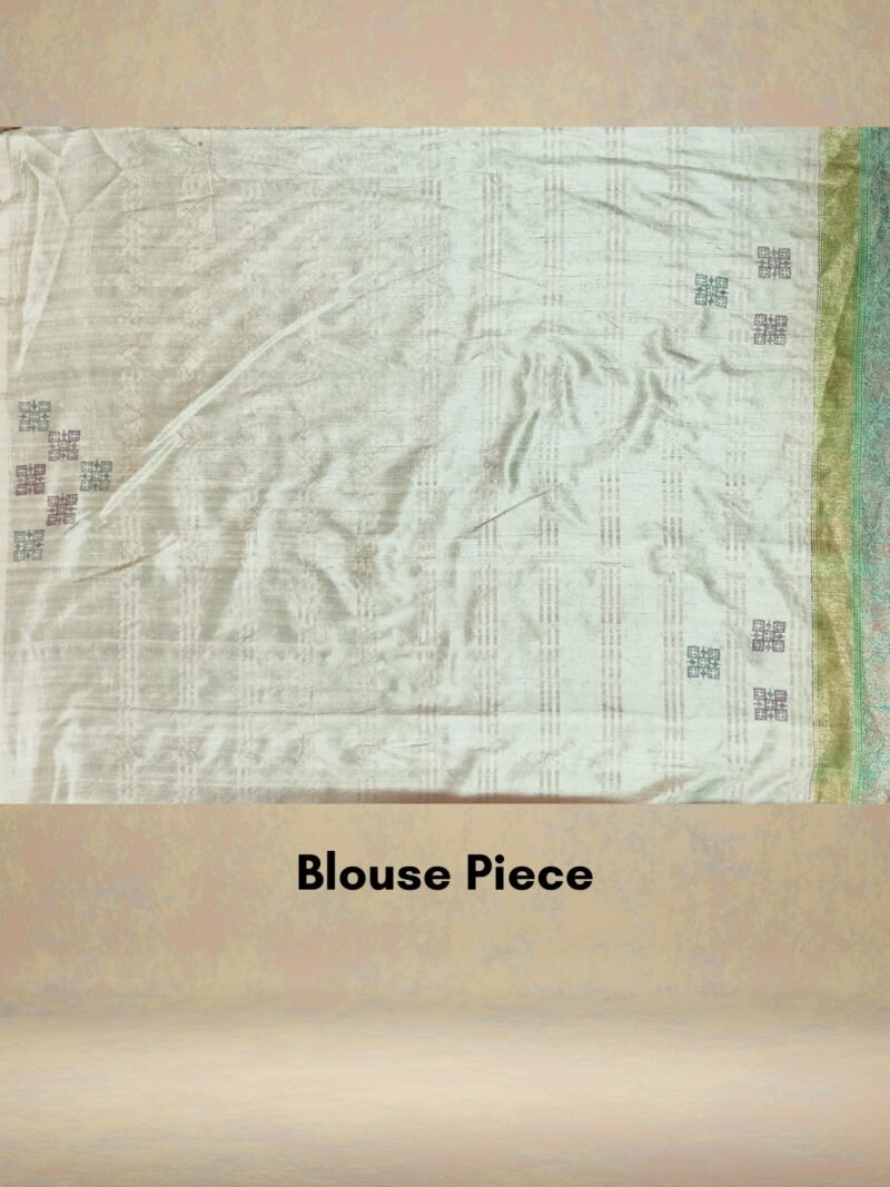 Banarasi Tussar Kasuti Saree-Ivory